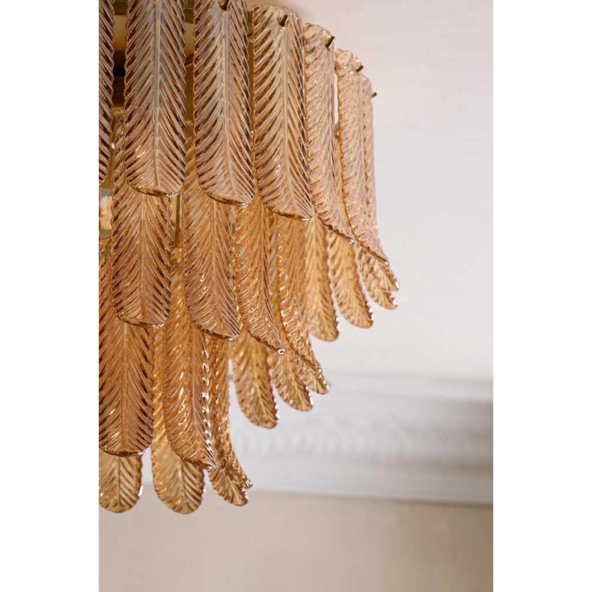 Plume Glass Flush Feather Ceiling Light – image 3