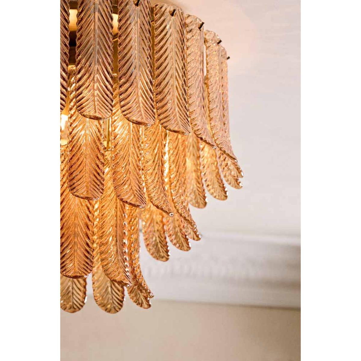 Plume Glass Flush Feather Ceiling Light – image 4