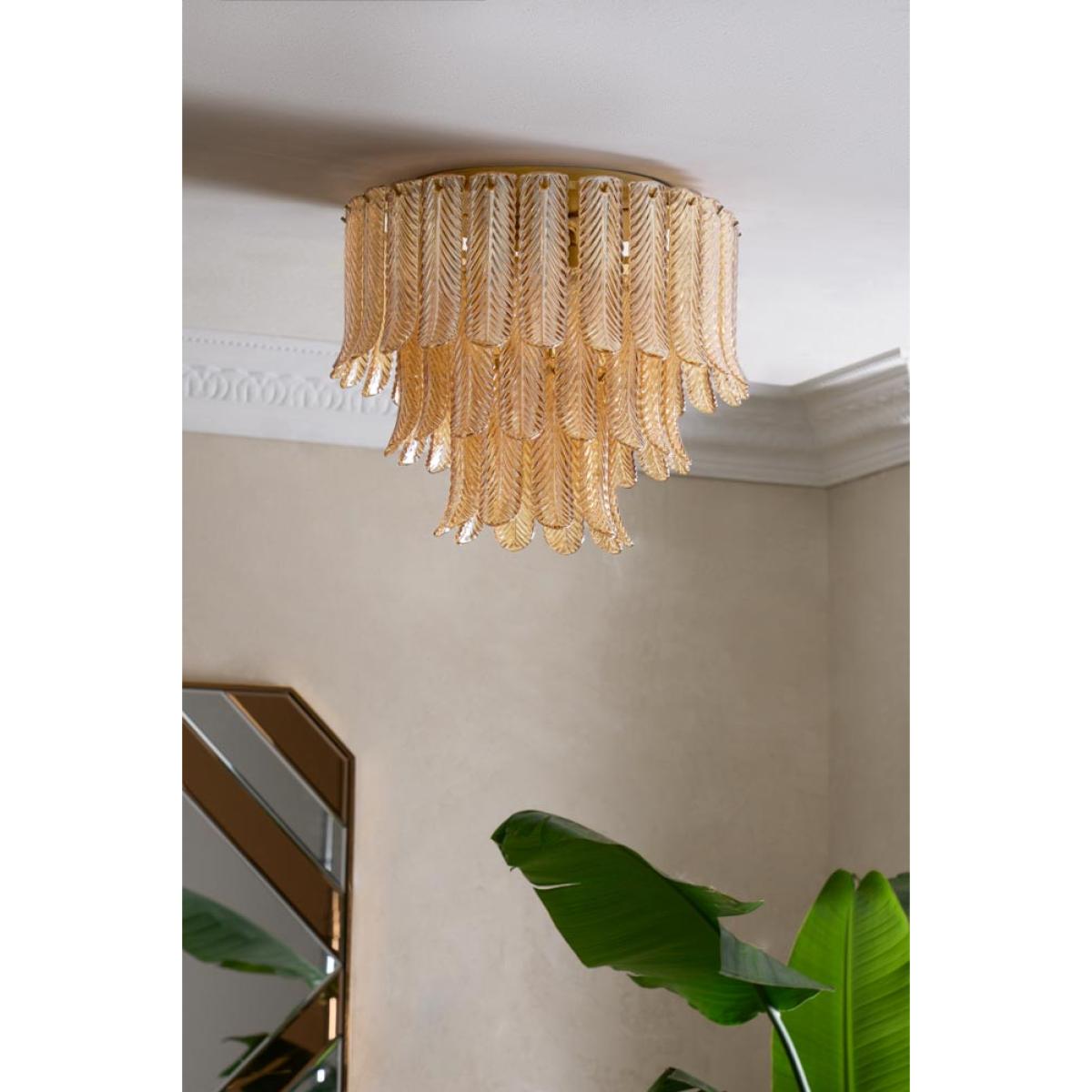 Plume Glass Flush Feather Ceiling Light – image 5
