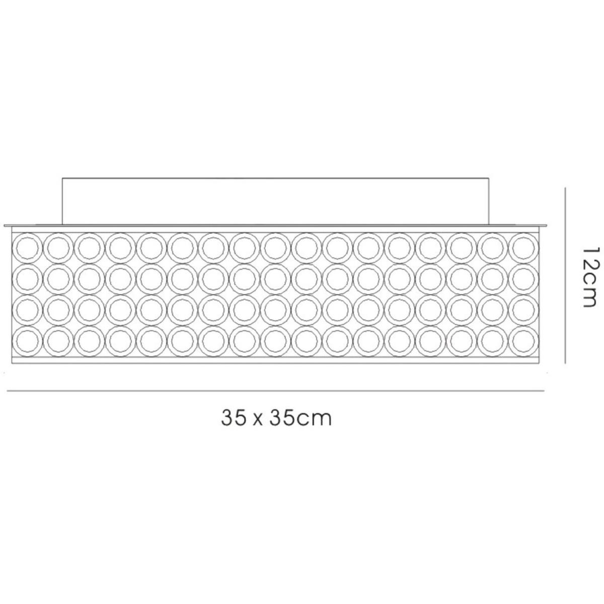 Piazza Flush Ceiling Square 4 Light Polished Chrome, Crystal - Polished Chrome – image 3