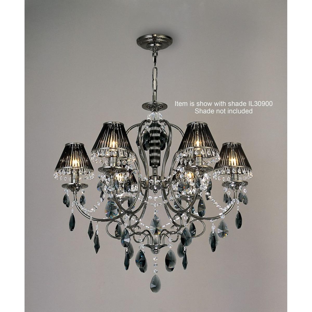 Luna Ceiling Pendant Chandelier 6 Light Black Chrome, Crystal - Black Chrome – image 3