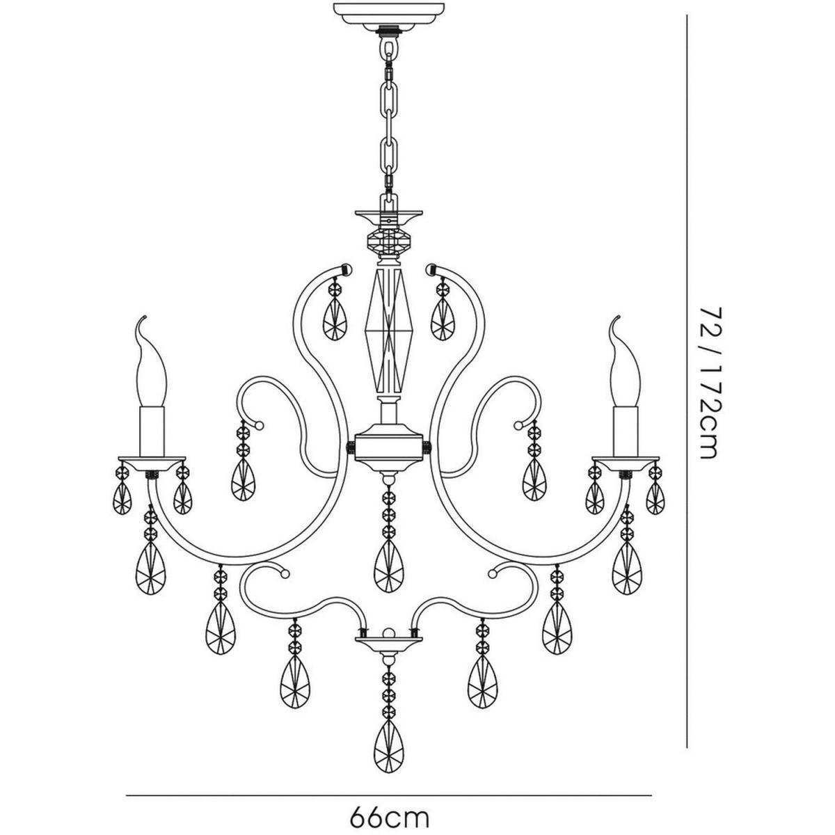 Luna Ceiling Pendant Chandelier 6 Light Black Chrome, Crystal - Black Chrome – image 4