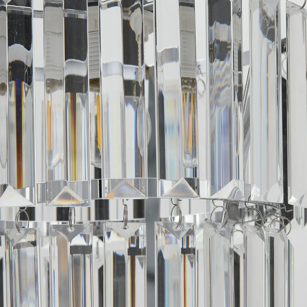Multi Layered Crystal Mount Ceiling Light - Silver – image 4