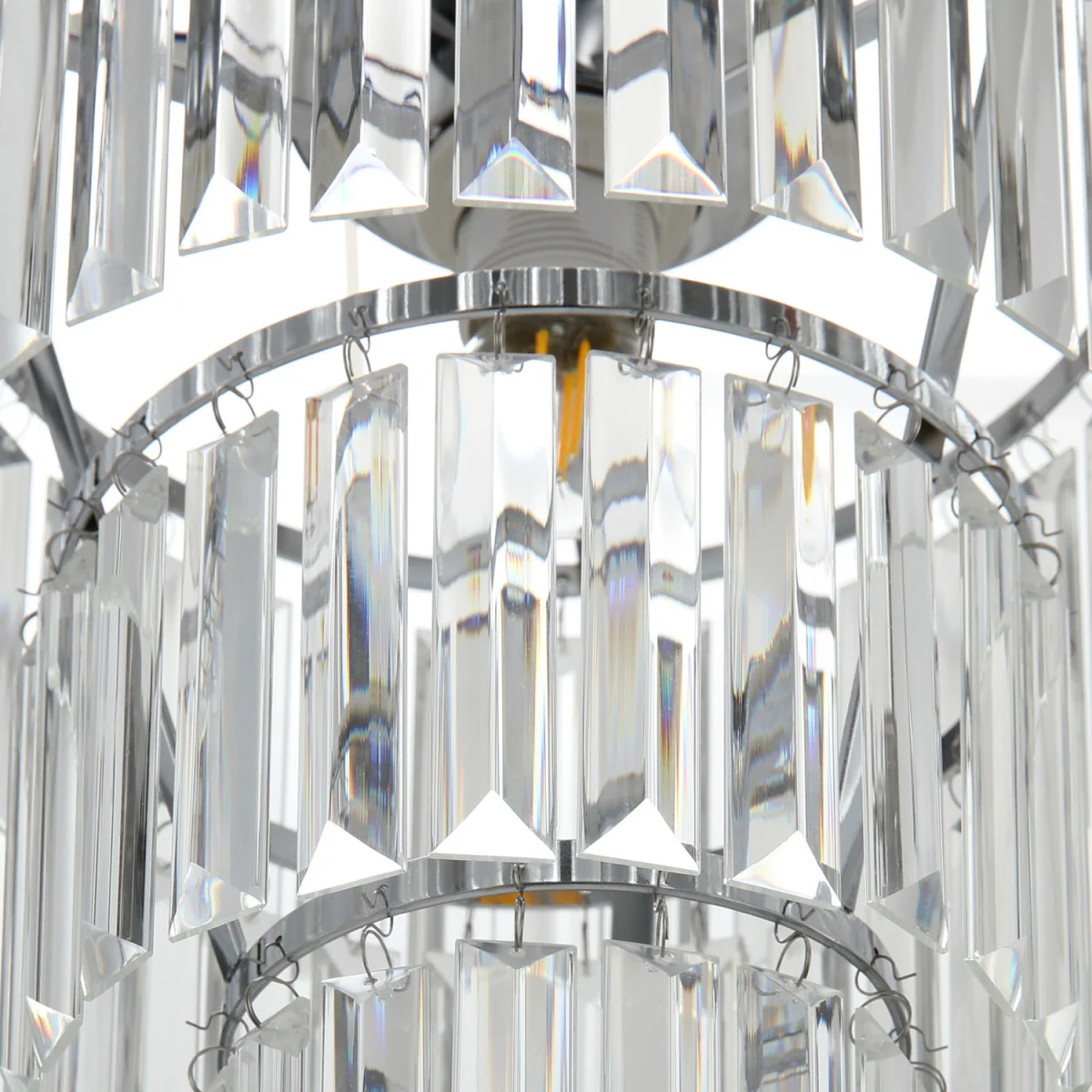 Multi Layered Crystal Mount Ceiling Light - Silver – image 6