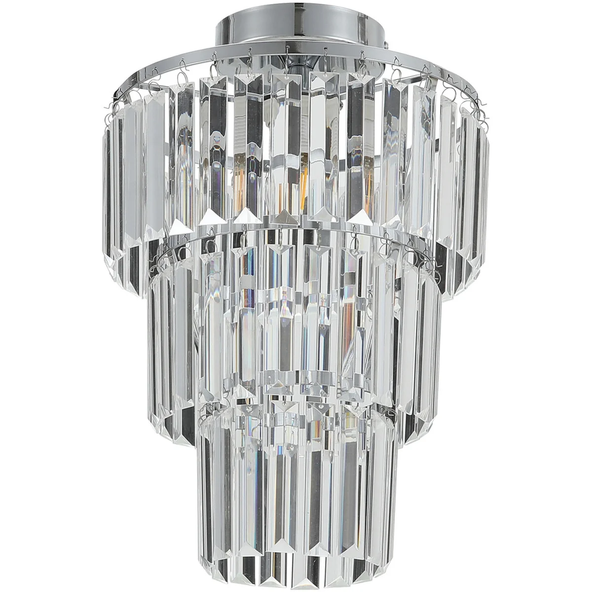 Multi Layered Crystal Mount Ceiling Light - Silver – image 7