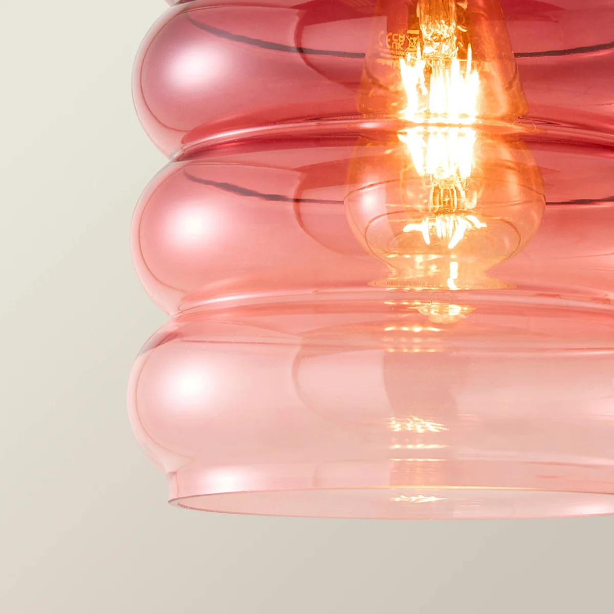 Giselle Ombre Berry Glass Ceiling Pendant Light - Brushed Gold / 18.8cm – image 3