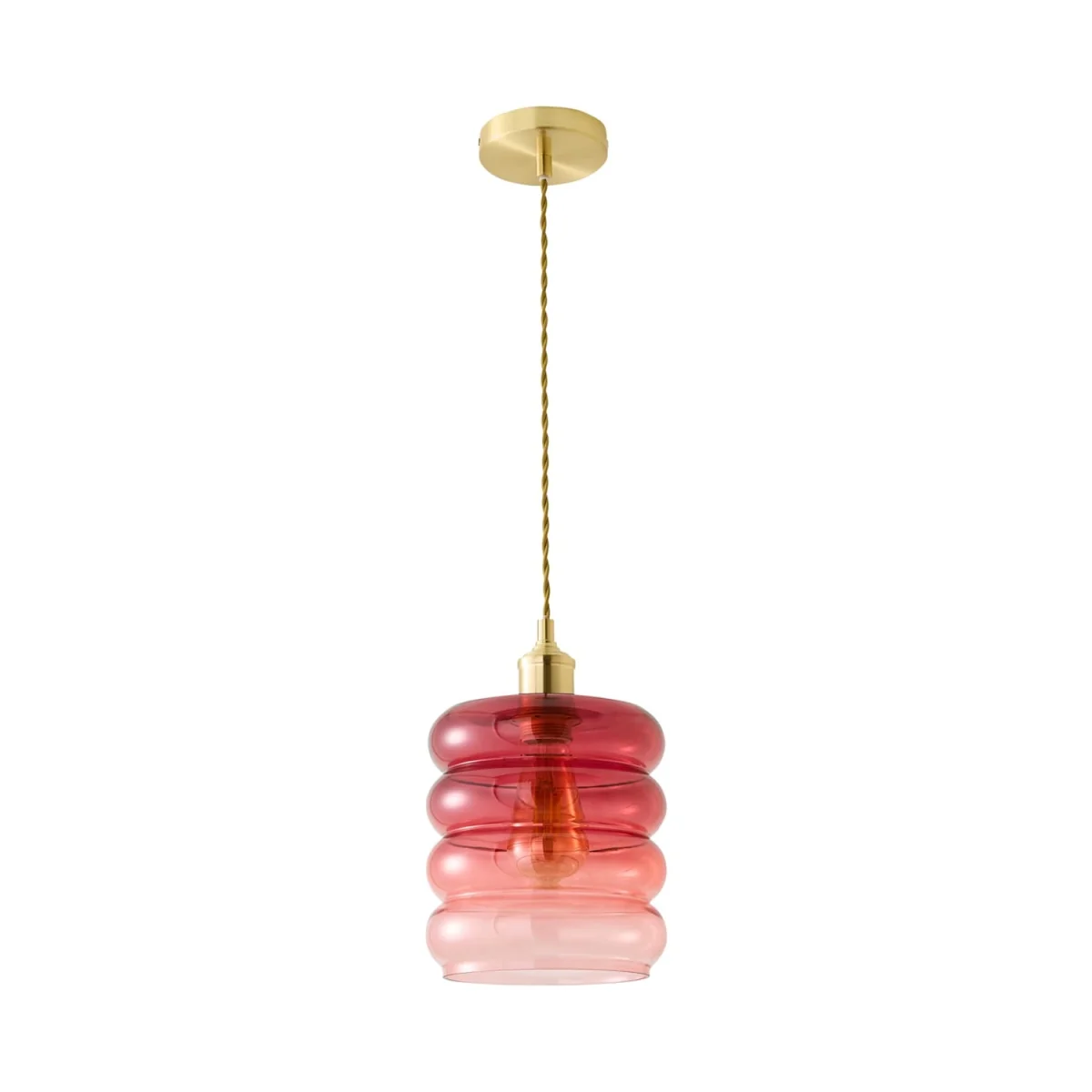 Giselle Ombre Berry Glass Ceiling Pendant Light - Brushed Gold / 18.8cm – image 6
