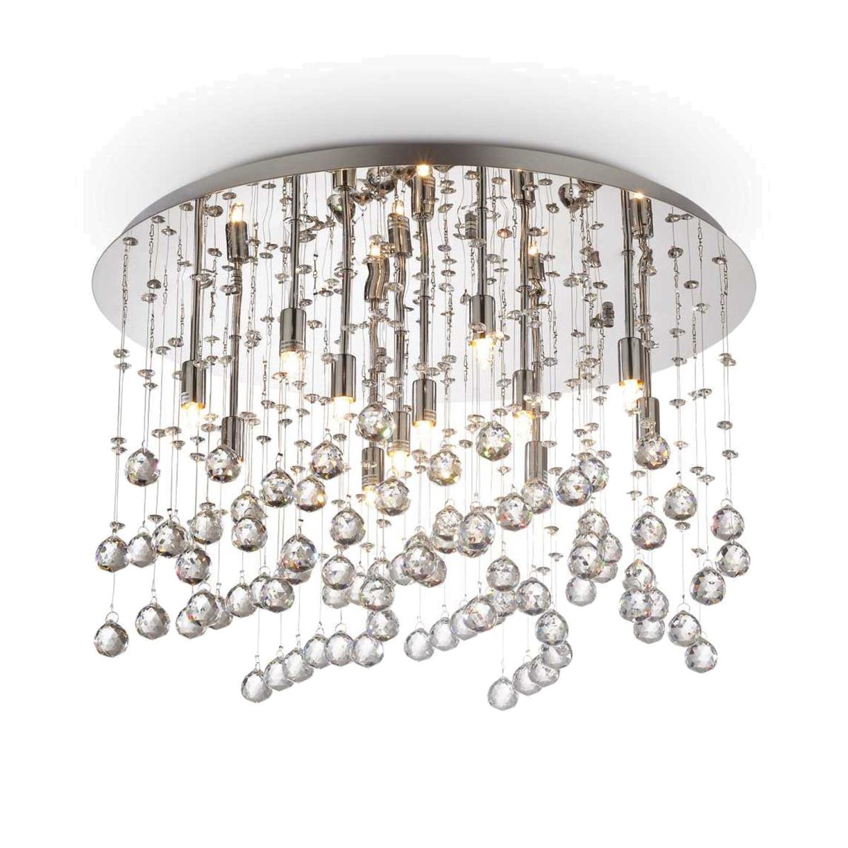 Moonlight 12 Light Semi Flush Ceiling Pendant - Chrome