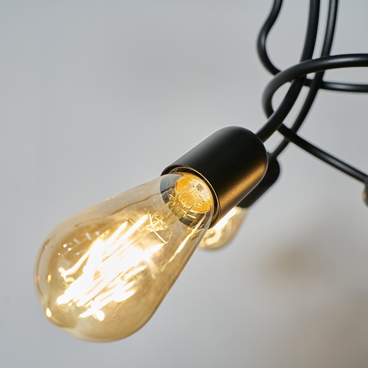 Industrial 3-Way Matt Black Ceiling Light Fitting - Black – image 5
