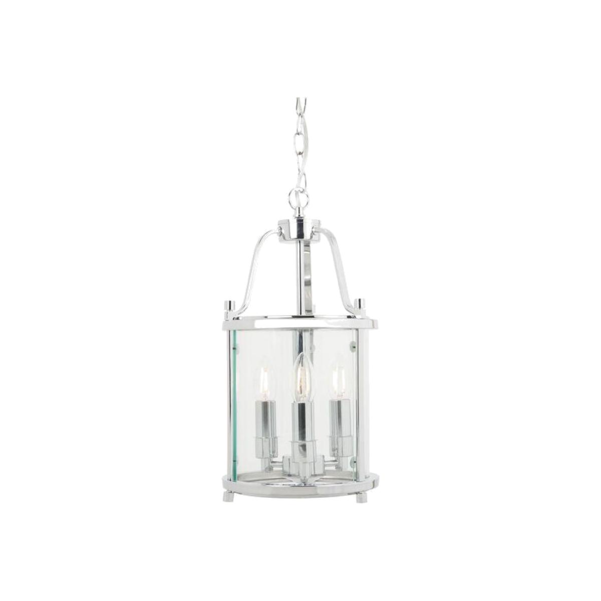 Hakka Three Light Chrome Lantern - Chrome