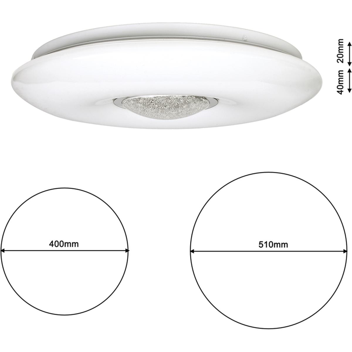 Milagro Ceiling Lamp Vela 24W Led 420 mm Dimmable Remote White - White – image 6