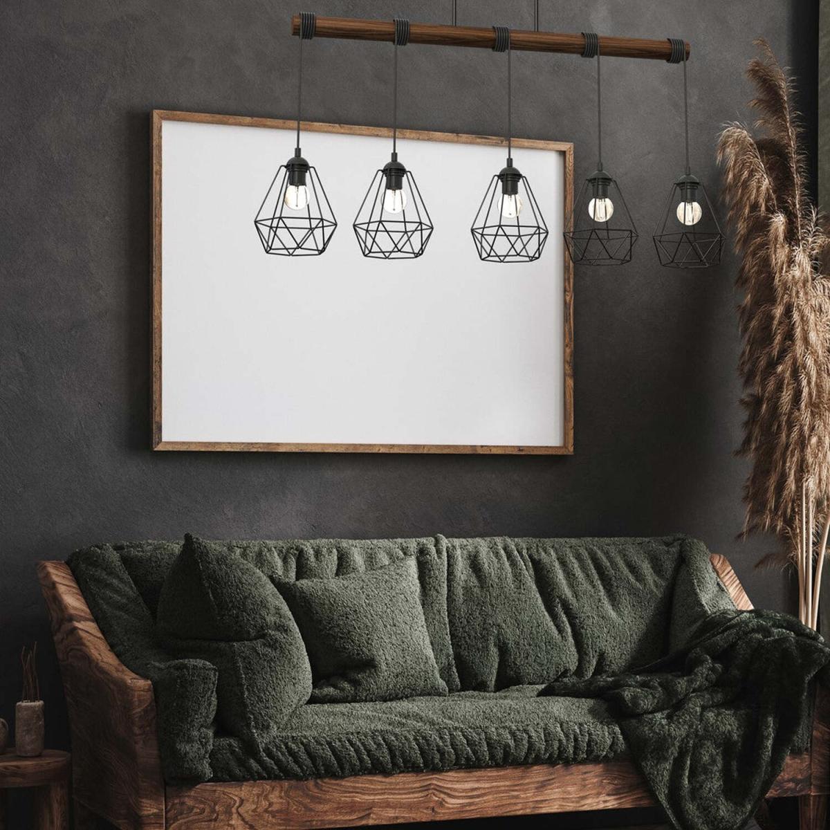 Milagro Pendant Lamp Acero BlackBrown 5xE27 - Black/Brown – image 4
