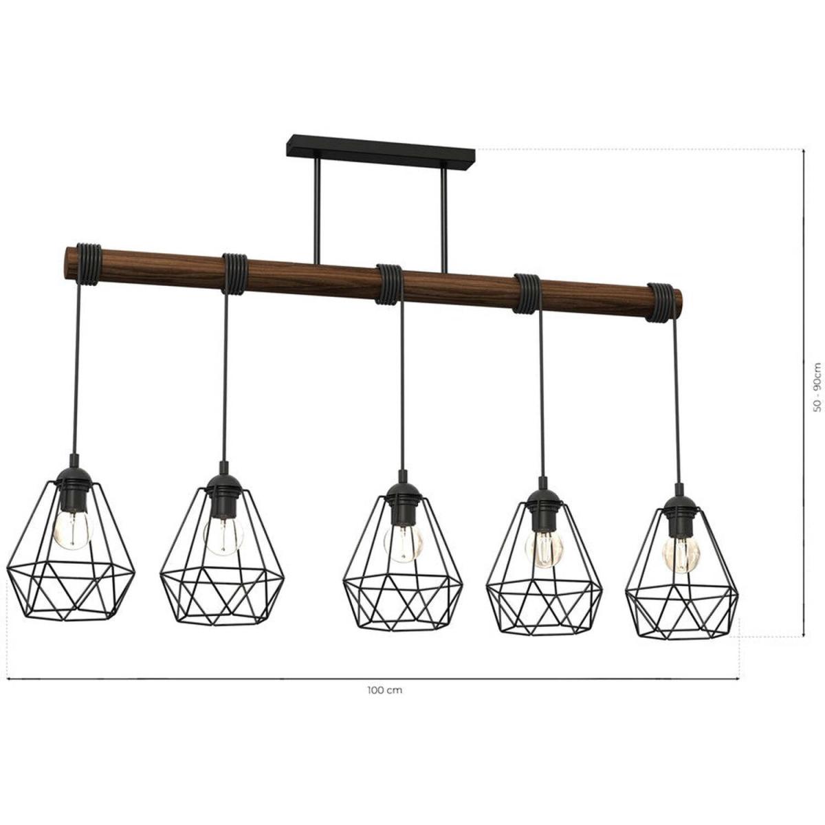 Milagro Pendant Lamp Acero BlackBrown 5xE27 - Black/Brown – image 7