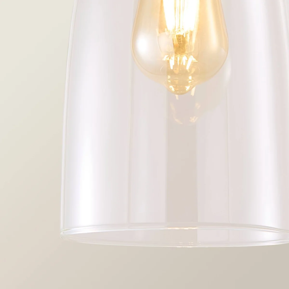Kira Glass Cloche Brushed Brass Single Ceiling Pendant Light - Brushed Brass / 0 – image 4