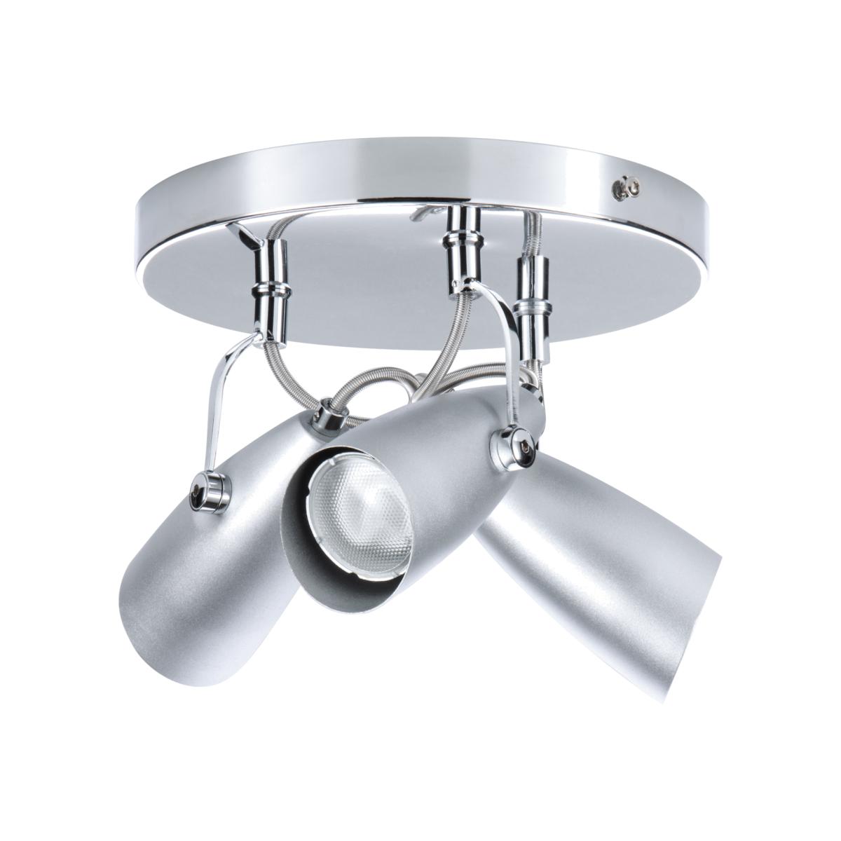Tris 3 Light Adjustable Ceiling Spotlight Plate - Chrome