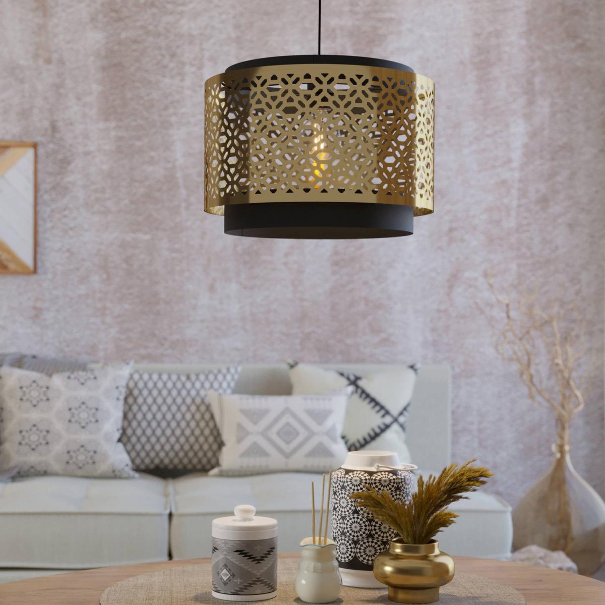 EGLO Sandbach Pendant Light - Black, Brass – image 2