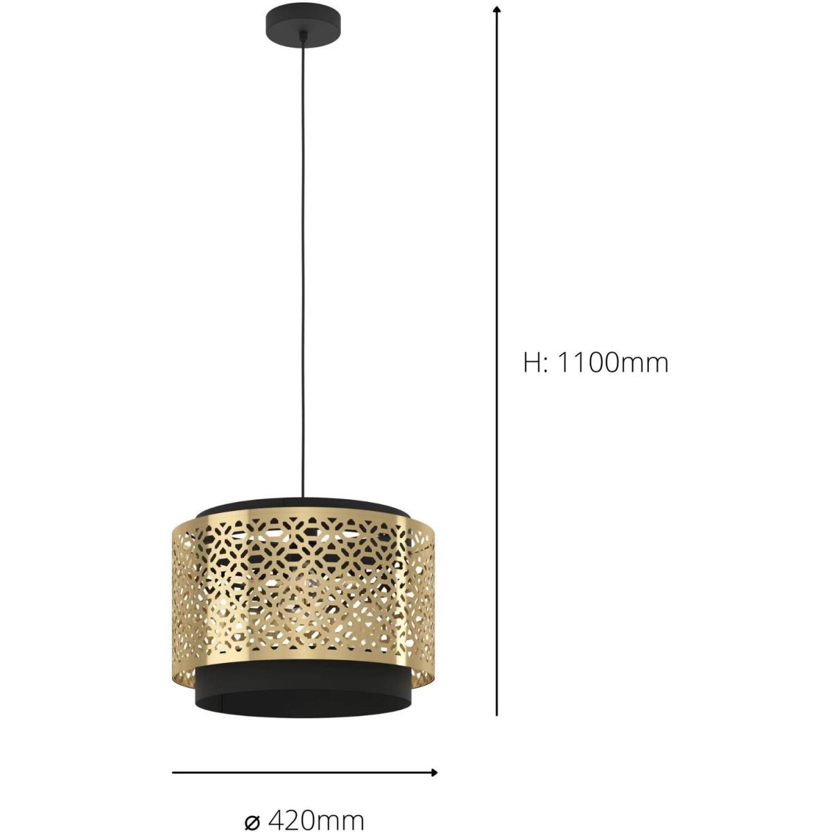 EGLO Sandbach Pendant Light - Black, Brass – image 3