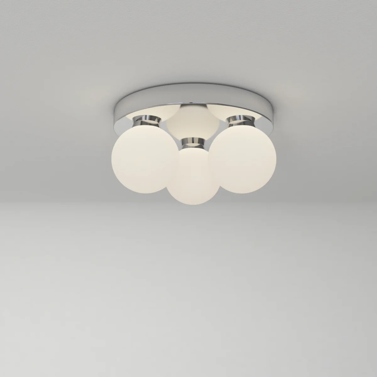 Edit 3lt Bathroom Ceiling Flush Light - Polished Chrome Plate And Matt Opal Glass – image 2