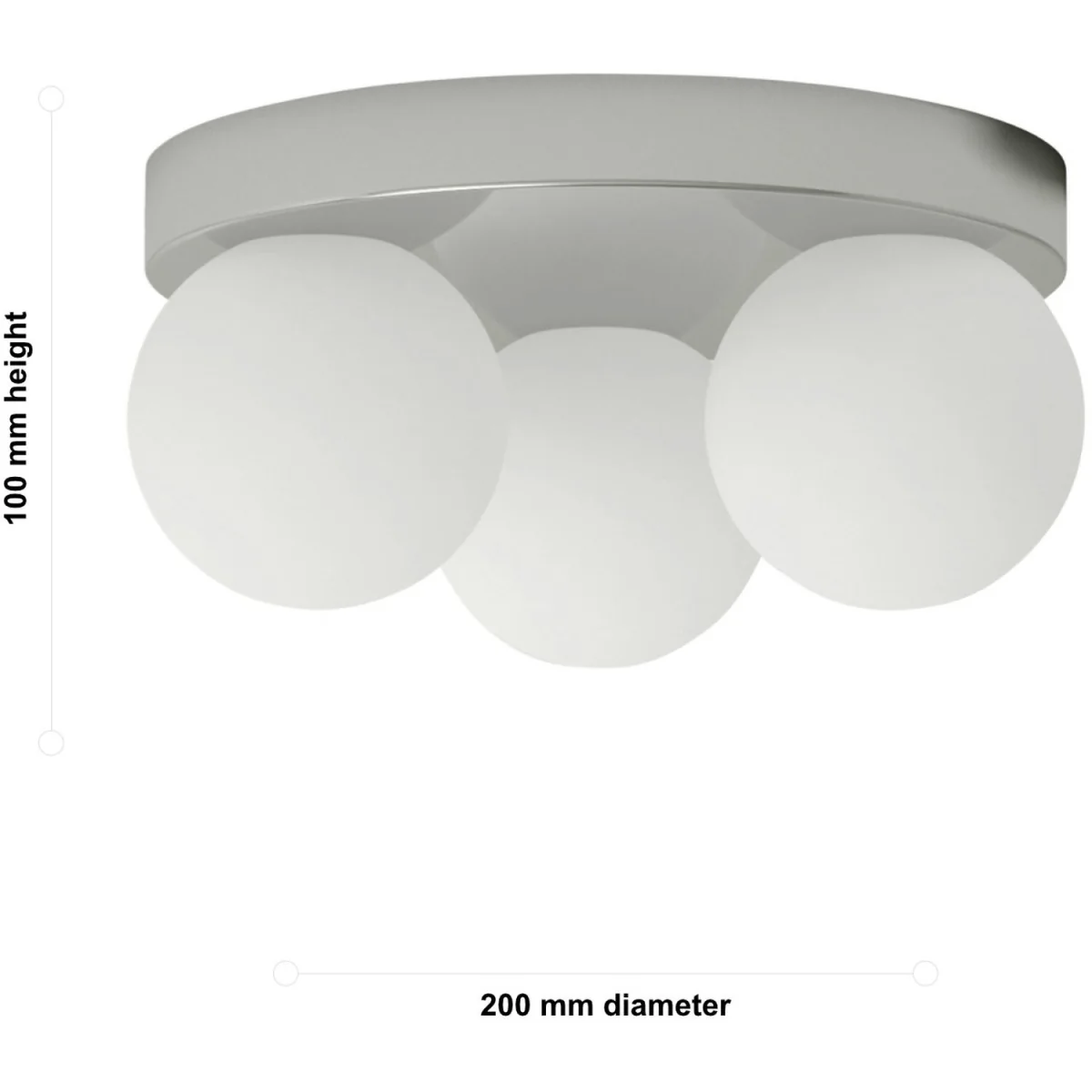 Edit 3lt Bathroom Ceiling Flush Light - Polished Chrome Plate And Matt Opal Glass – image 5