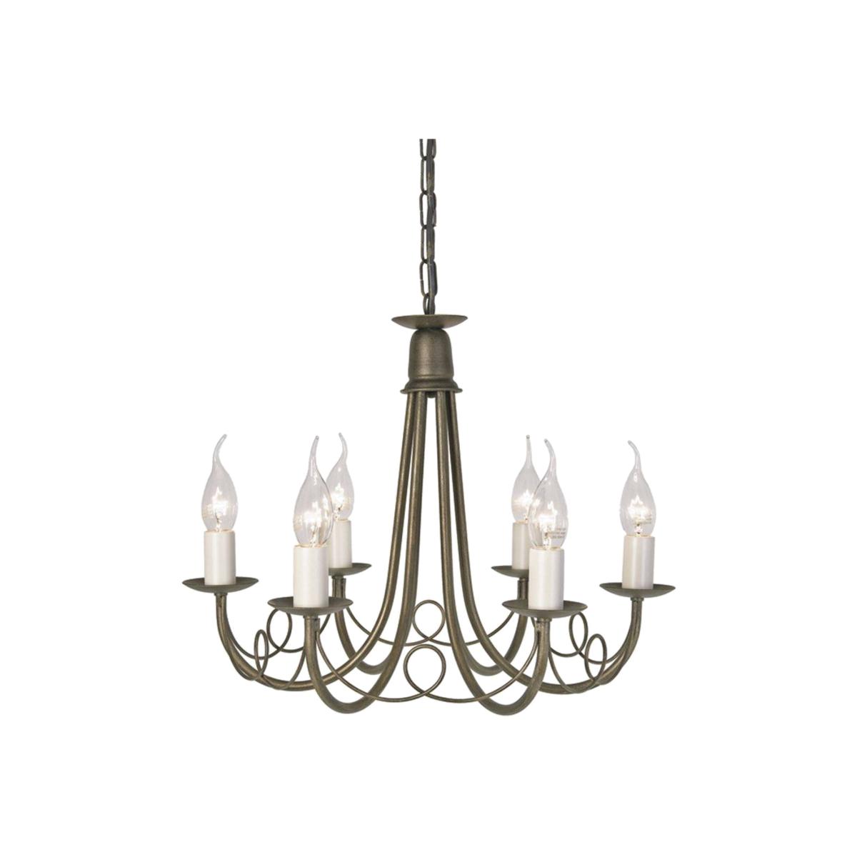 Minster 6 Light Chandelier Black, Gold Finish, E14 - Black – image 1