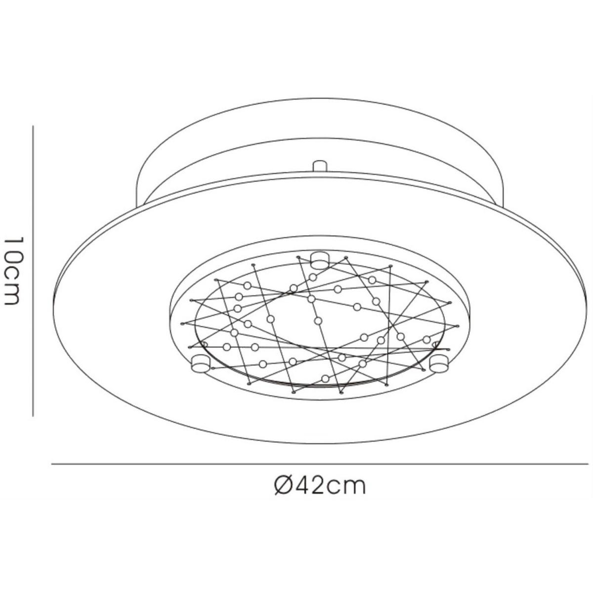 Lindon Flush Ceiling Round 5 Light Polished Chrome, Glass, Crystal - Polished Chrome – image 2