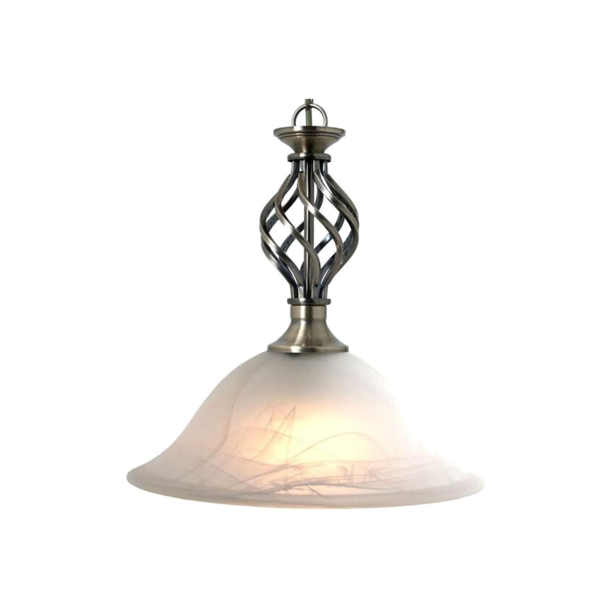 Antique Brass Ceiling Pendant Light with Marble Glass Lampshade - Antique Brass