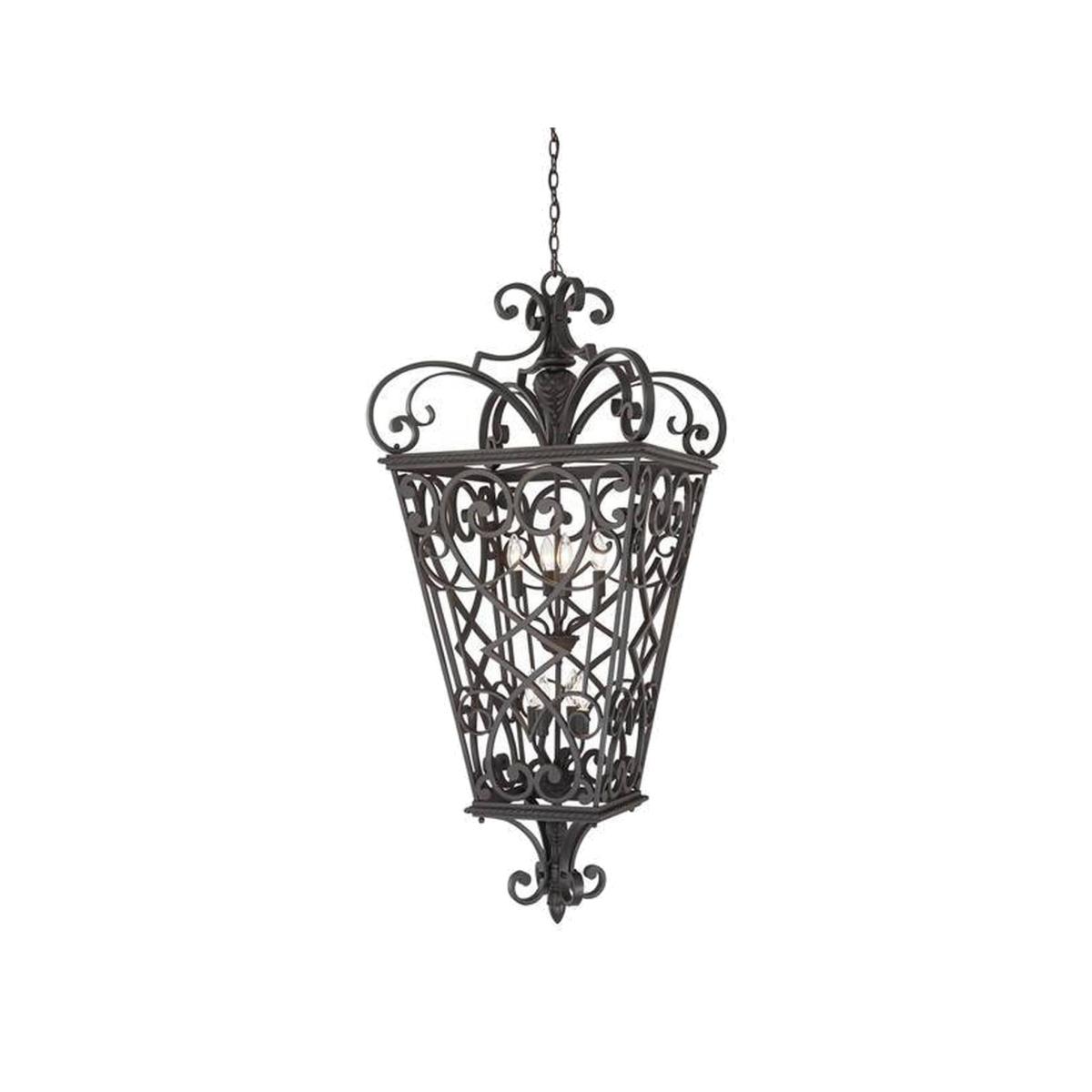 Fort Quinn 8 Light Ceiling Pendant Black, E14 - Black