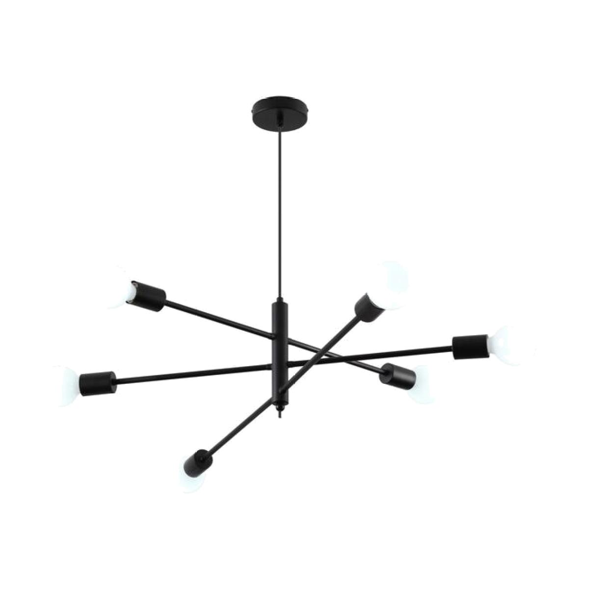 6 Light Black Sputnik Ceiling Pendant Light - Black