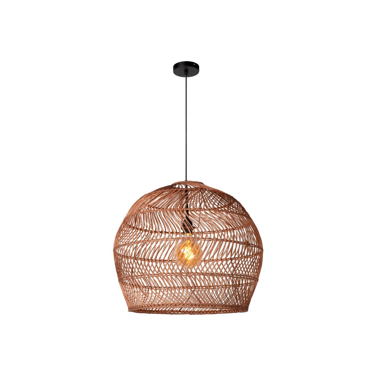 Moloko Scandinavian Rattan Pendant Light Ocher Yellow - Black / 65cm