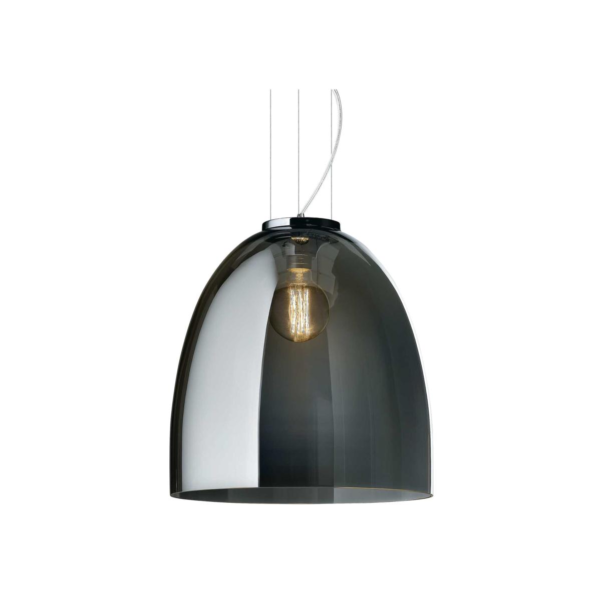 Eva 1 Light Dome Ceiling Pendant - Grey / 33cm