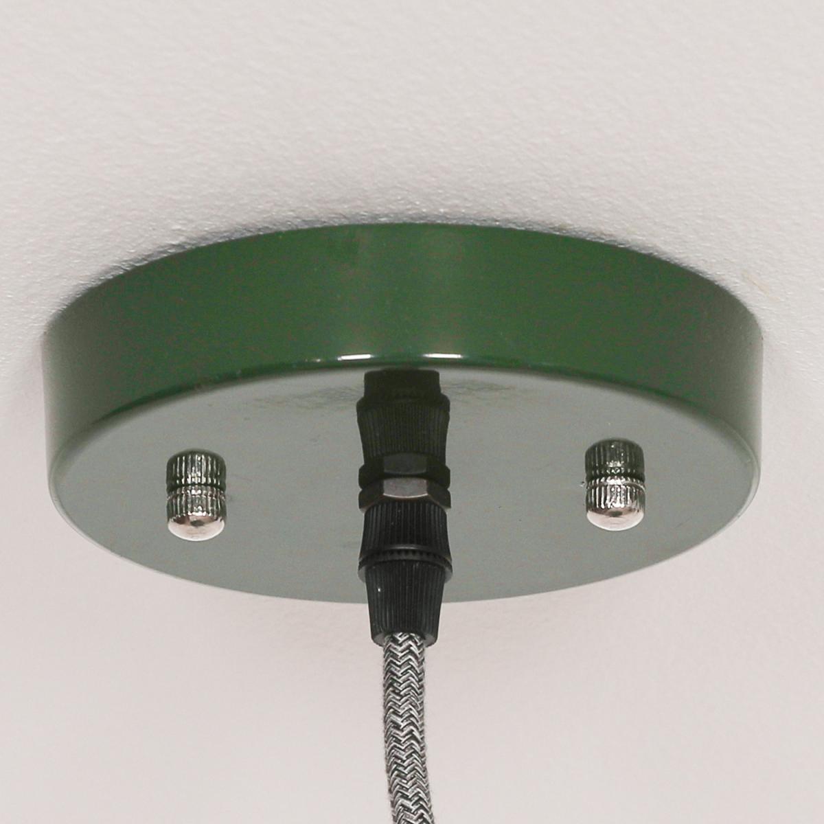 Large British Green Ceiling Pendant Light Factory Style - British Green – image 3