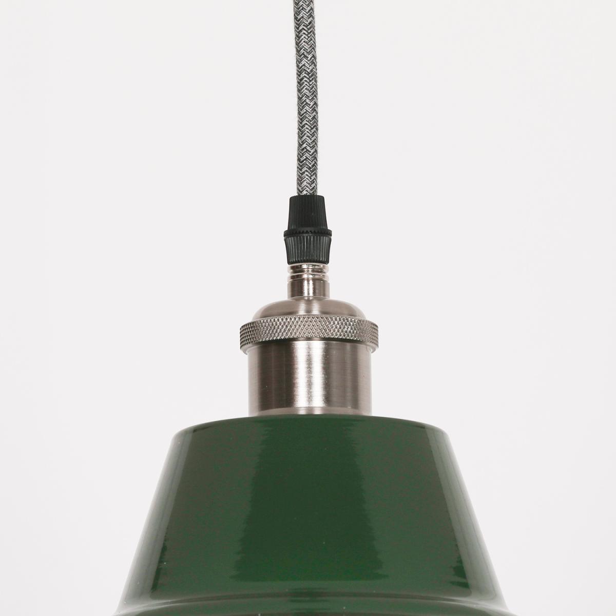 Large British Green Ceiling Pendant Light Factory Style - British Green – image 4