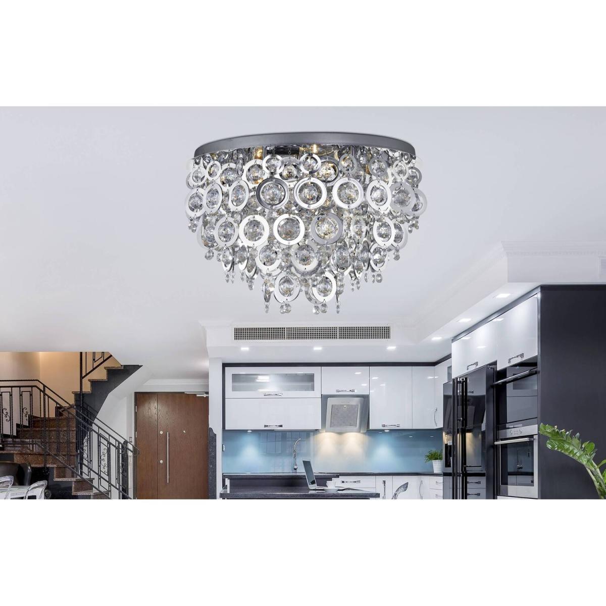 Nova 5 Light Flush Ceiling Light Chrome, E14 - Chrome – image 3
