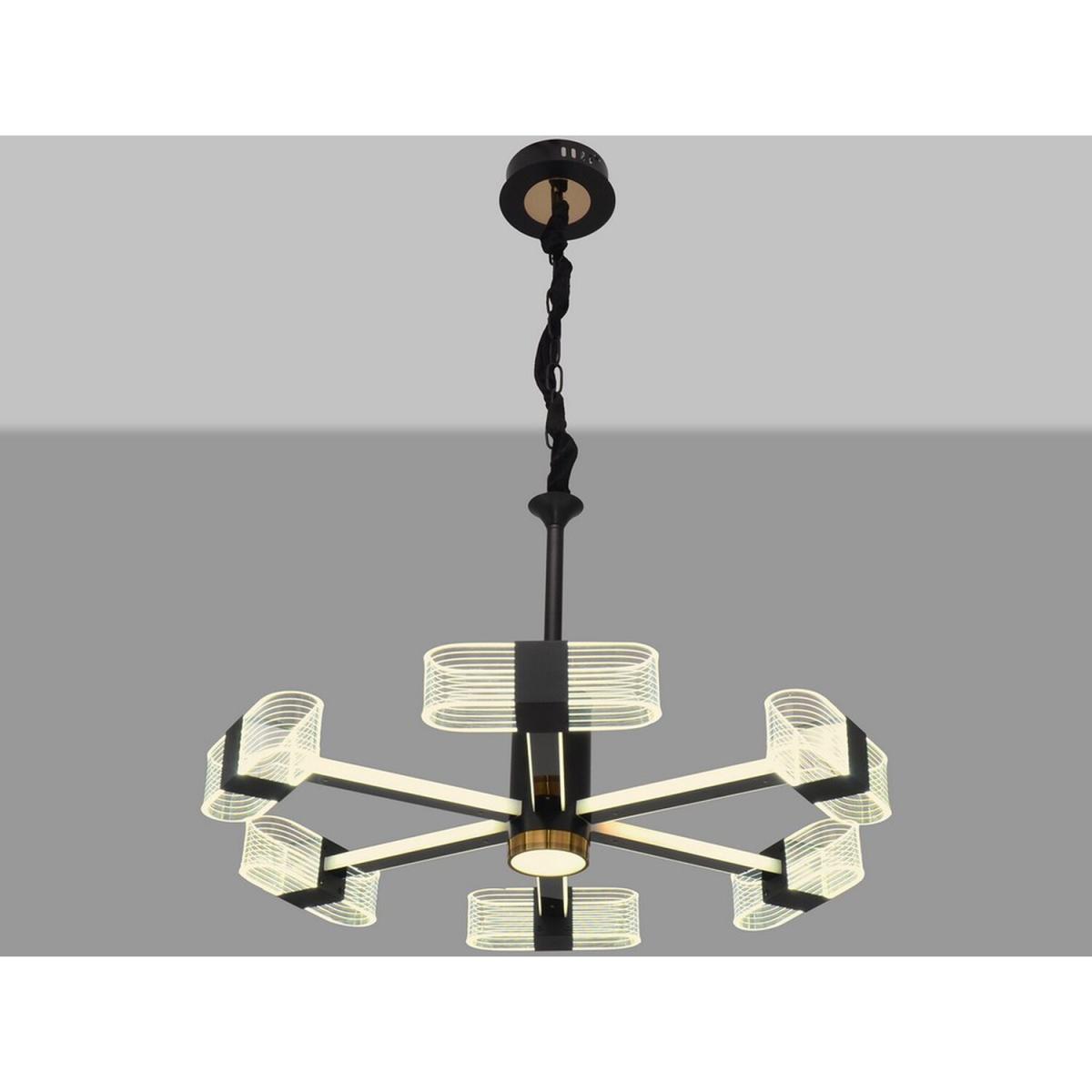 Bilbao Integrated Pendant Ceiling Light Black, Gold 68cm - Black – image 3