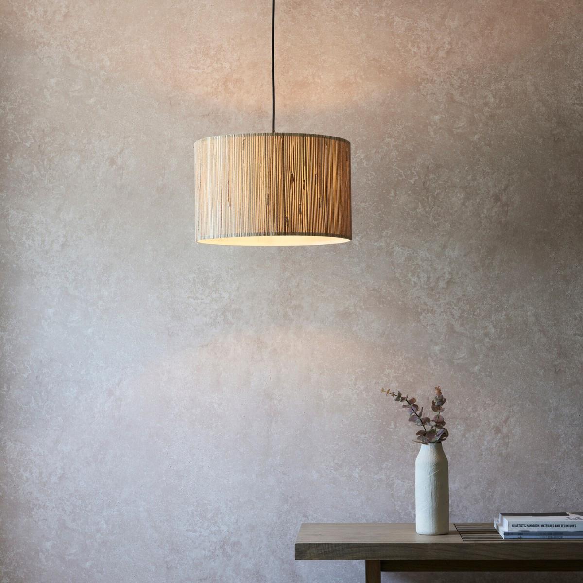 Longshore Single Pendant Ceiling Lamp, Natural Seagrass, Matt Black - Matt Black – image 3