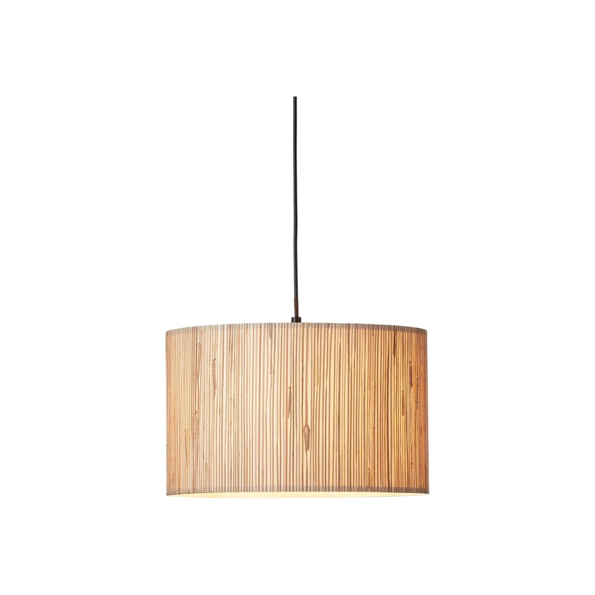 Longshore Single Pendant Ceiling Lamp, Natural Seagrass, Matt Black - Matt Black – image 1