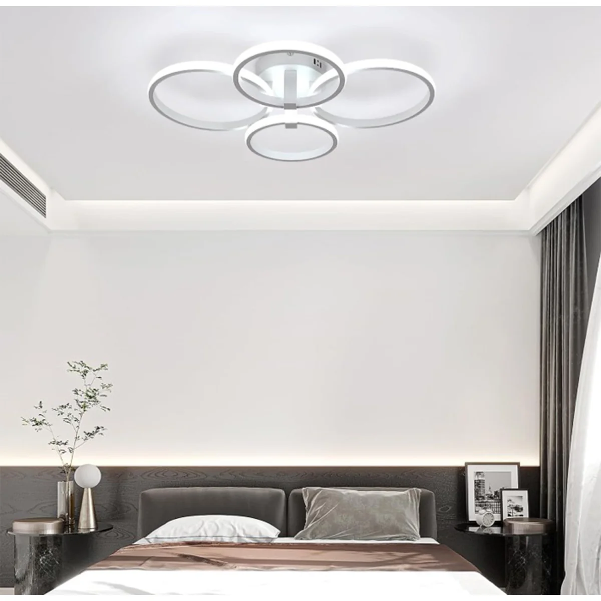 Ceiling Light White 4 Rings - White – image 2