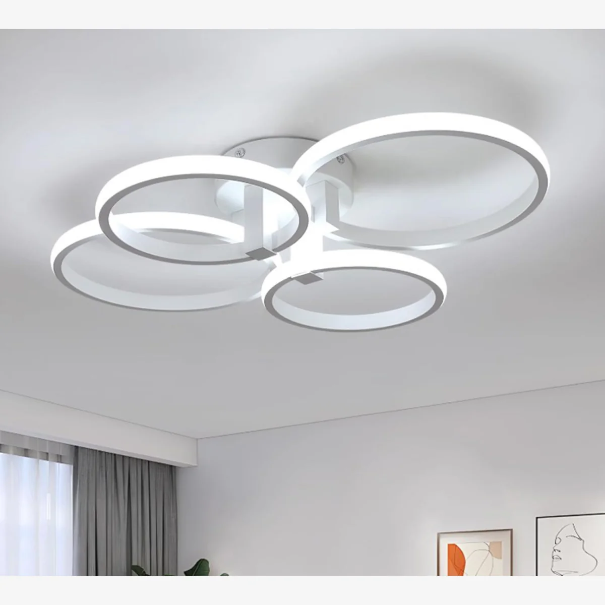 Ceiling Light White 4 Rings - White – image 1