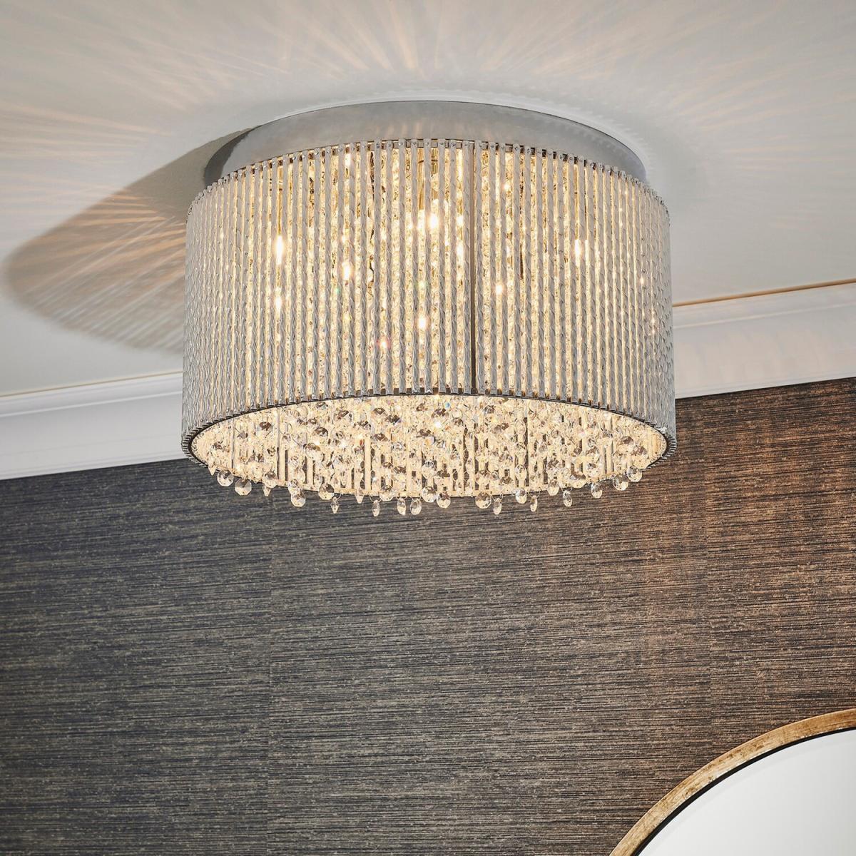 Galina 10 Light Flush Light Chrome Plate  Clear Crystal, G9 - Chrome Plate – image 2
