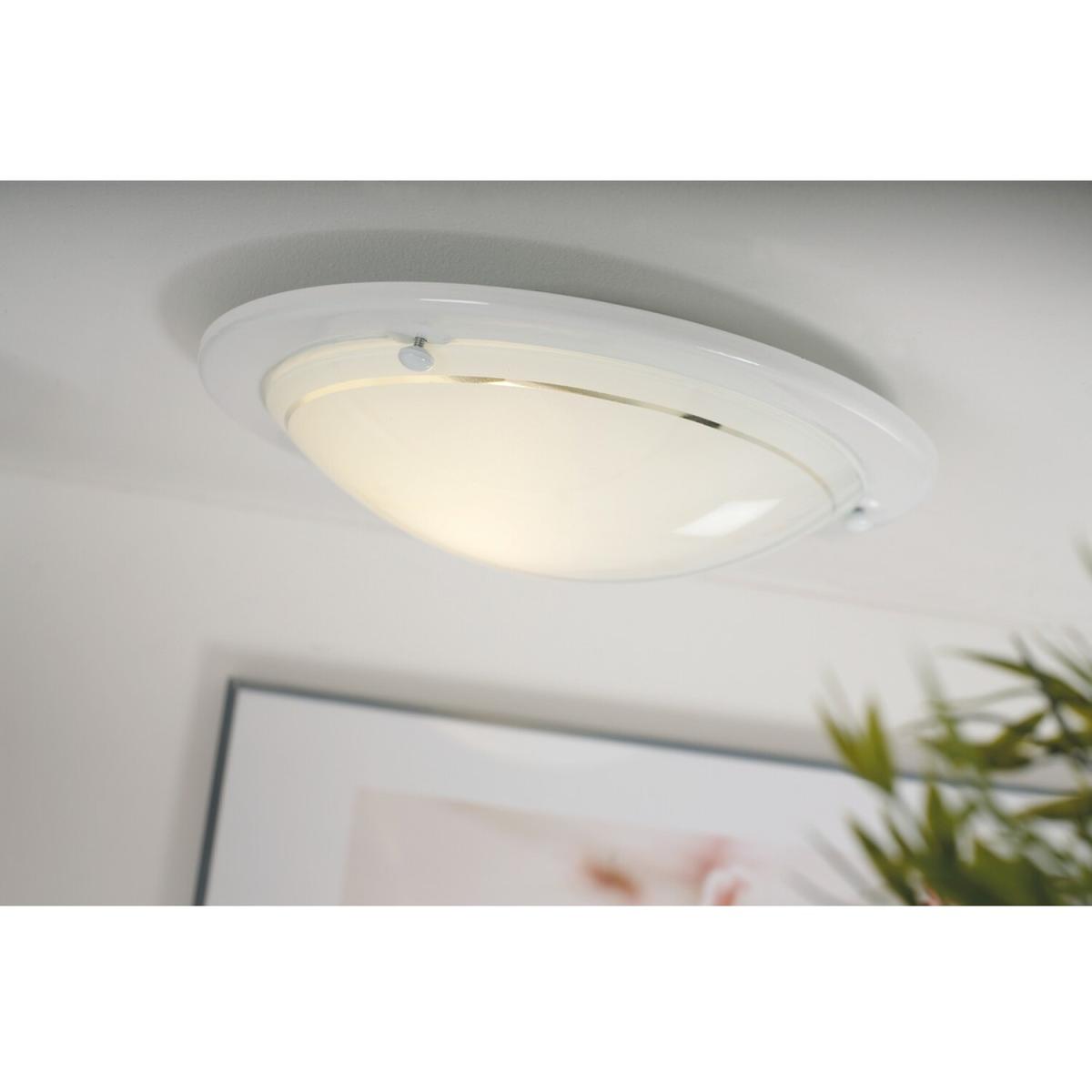 Spinner Flush Ceiling Light White, E27 - White – image 2