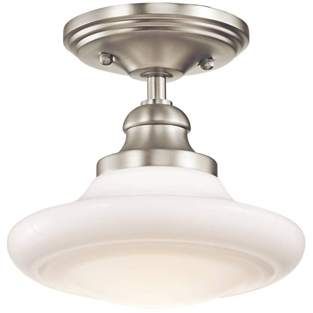 Keller 1 Light Small Ceiling Duo-Mount Pendant Brushed Nickel, E27 - Brushed Nickel – image 2