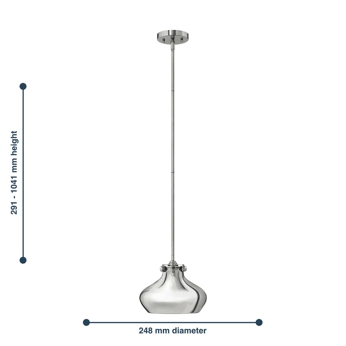 Elstead Lighting Hinkley Pendant Light Chrome C - Chrome – image 2