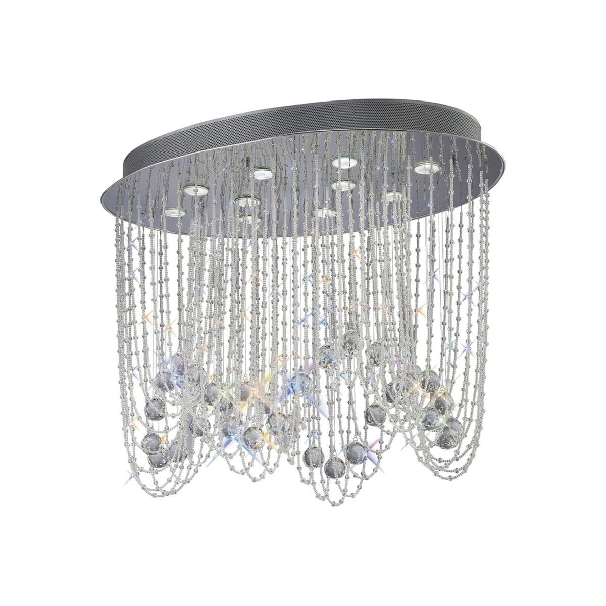 Camilla Ceiling Oval 10 Light Polished Chrome, Crystal - Polished Chrome – image 1