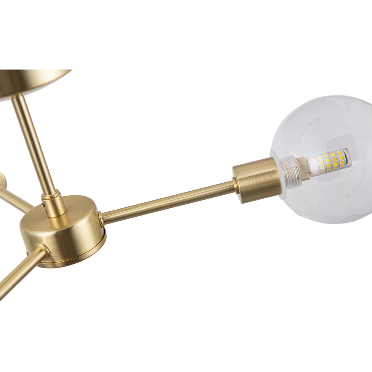 Toner 3lt Flush Ceiling Light - Satin Brass Plate And Clear Glass – image 3