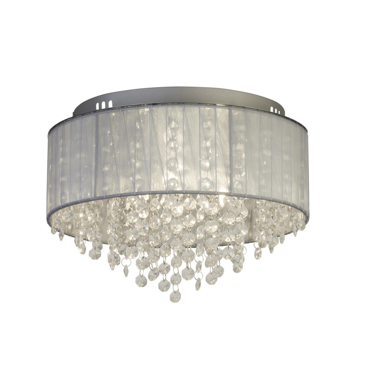 Flush with wrapped chiffon shade - Gray – image 2