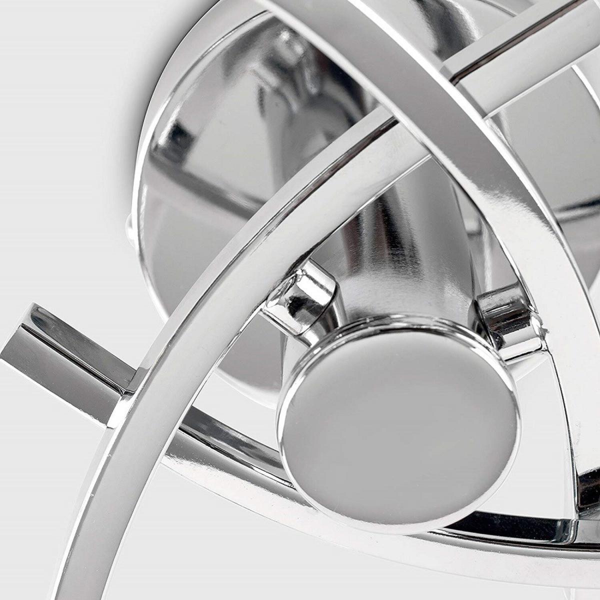 Modern 3 Way Spiral Flush Chrome Ceiling Light Fitting With Glass Shades - Silver – image 5