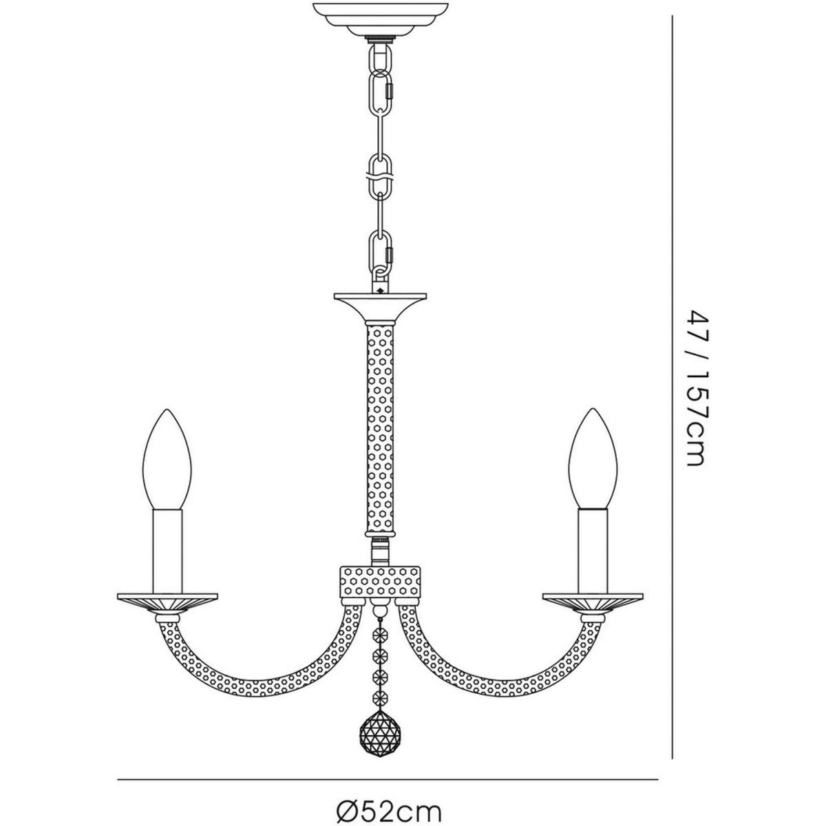 Elena Ceiling Pendant Chandelier 3 Light Polished Chrome, Crystal - Polished Chrome – image 3