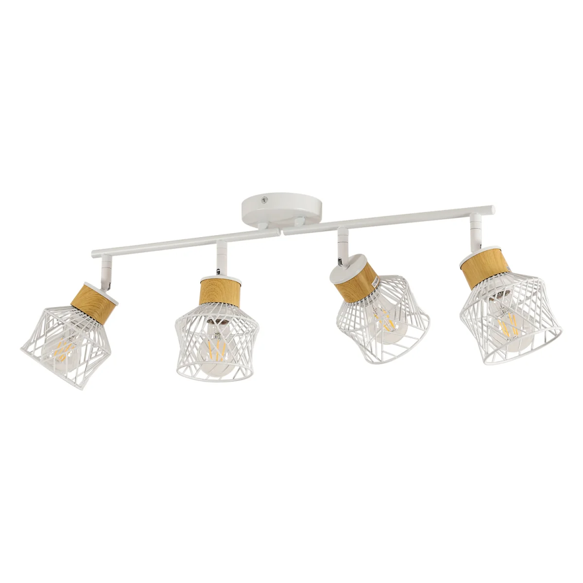 GOECO White Ceiling Light with 4 Adjustable Spotlights E27 Ceiling Spotlight - White – image 2