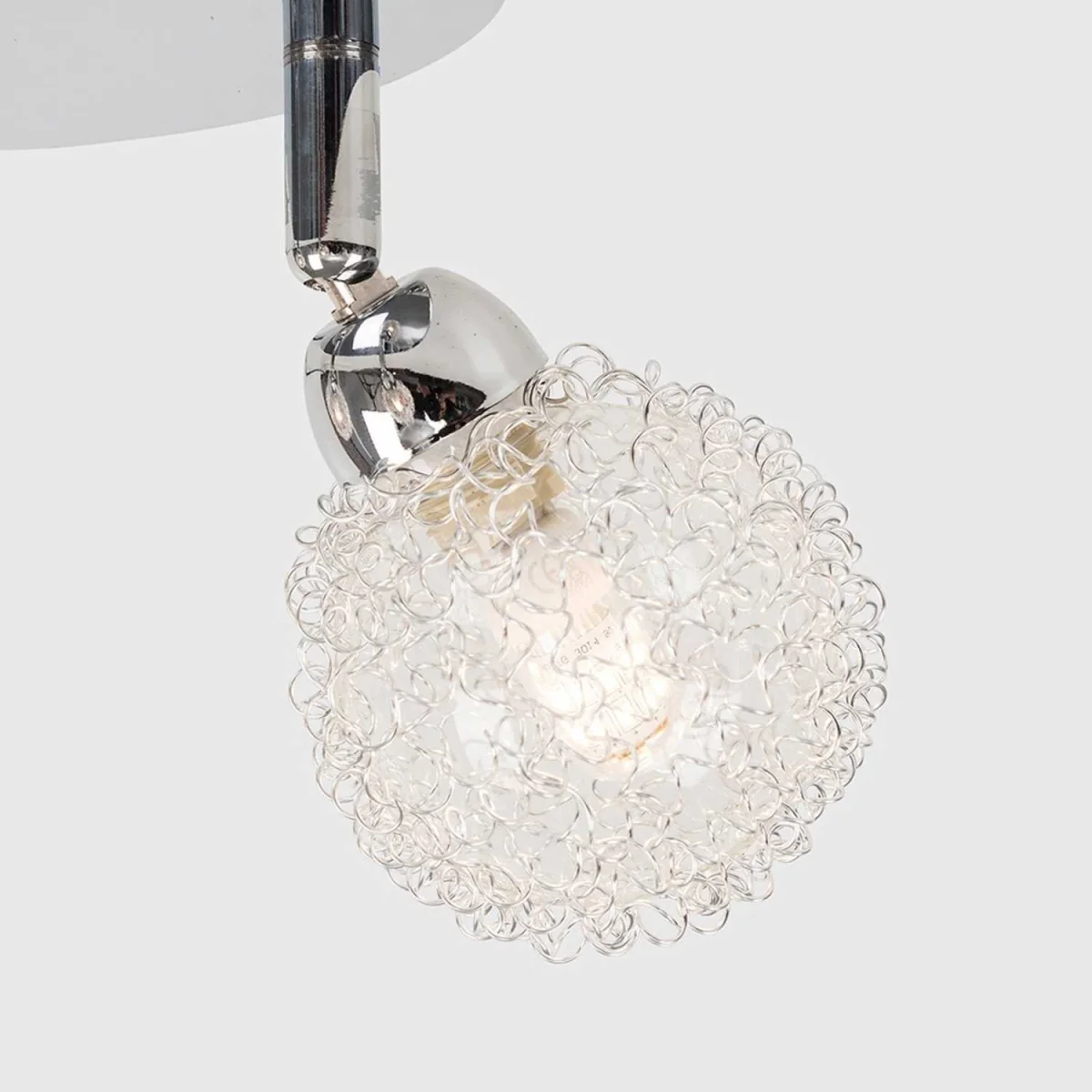 Alambre 3 Way Polished Chrome Flush Ceiling Light with Globe Shades - Chrome – image 3