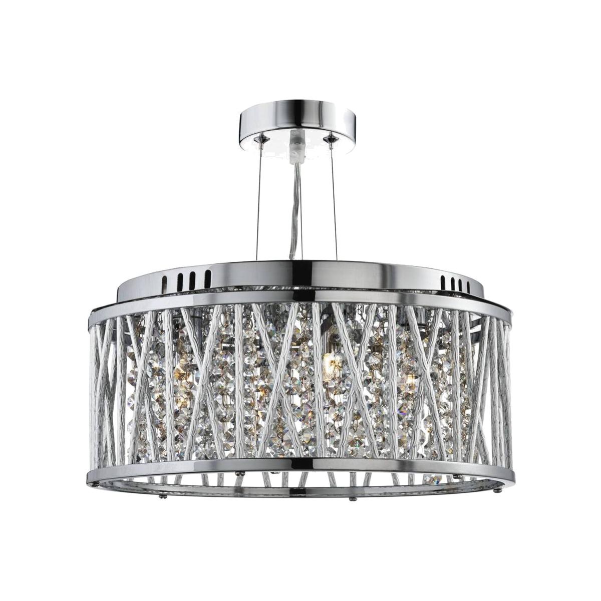 Elise 3 Light Ceiling Pendant Chrome with Crystals, G9 - Chrome